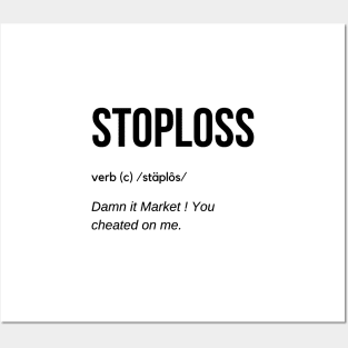 Stop Loss Definition (Black) Posters and Art